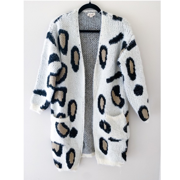 Sweaters - Animal Print Cardigan
